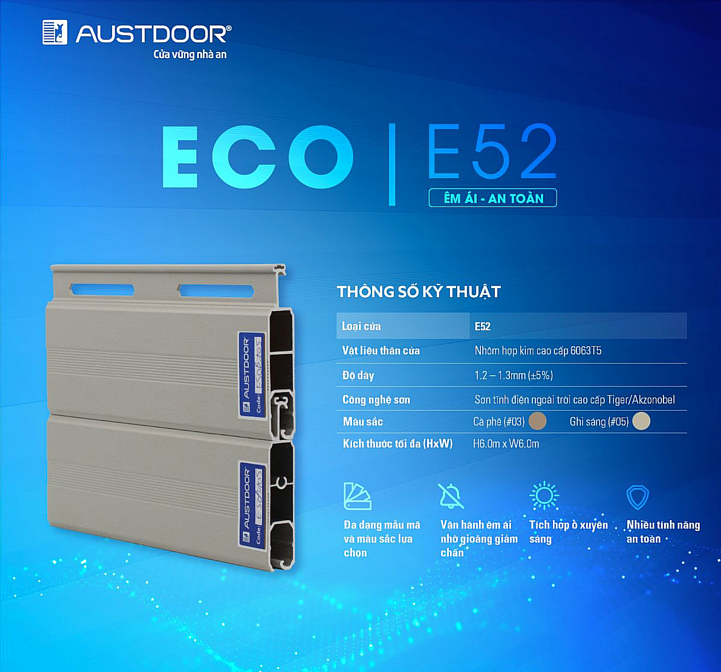 Cửa Cuốn Austdoor Khe Thoáng E52i